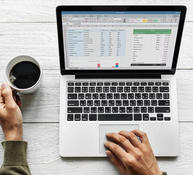 A professional accountant using modern accounting software to manage financial records for accounting firm in Dubai.